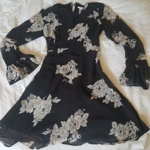 Black an cream floral dress